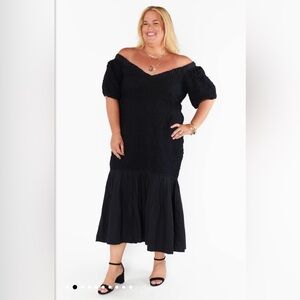 NWT! Show Me Your Mumu Rom Com Midi Dress in Black / size 2X + 3X